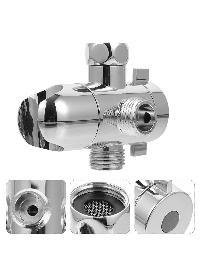 Hose Bracket for Bathroom Accessory, Shower Three-way Way Arm Inch Use Water Mounted Hardware, Three Valves Head Divider, For Rain Shower Head & Handheld Shower Head