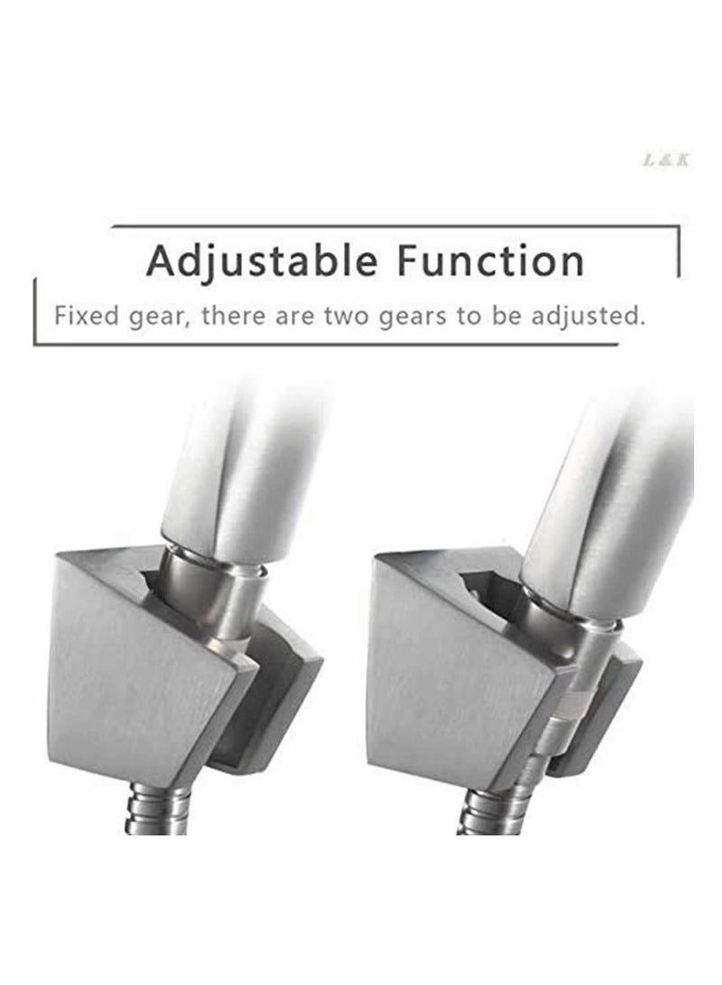 Shower Bracket, Stainless Steel Seat Nozzle Bracket, Bathroom Adjustable Holder, Shower Head Adjustable Base Accessories, Color (Silver), Dimension app.4.3 x 3.1cm