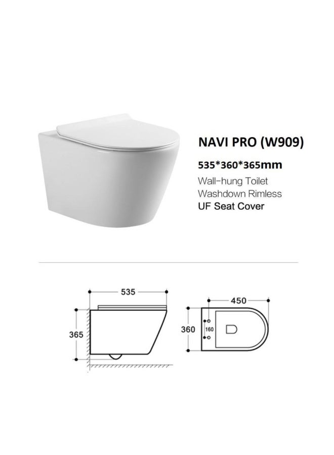 Milano Navi Pro Wall Hung Wc W909 535*360*365 White