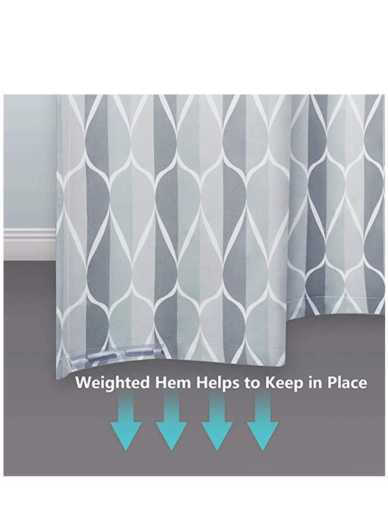 Grey Fabric Shower Curtain, Waterproof Design and Polyester, Shower Curtains Set for Bathroom W 72 x H 72, Durable and Washable with 12 Hooks