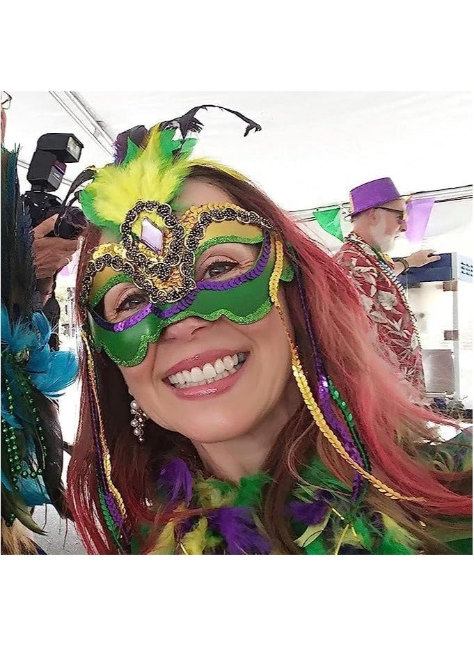 Masquerade Mask for Women, Mardi Gras Masquerade Mask with Feathers Venetian Mask for Masquerades Cosplay Party Specially for Costume