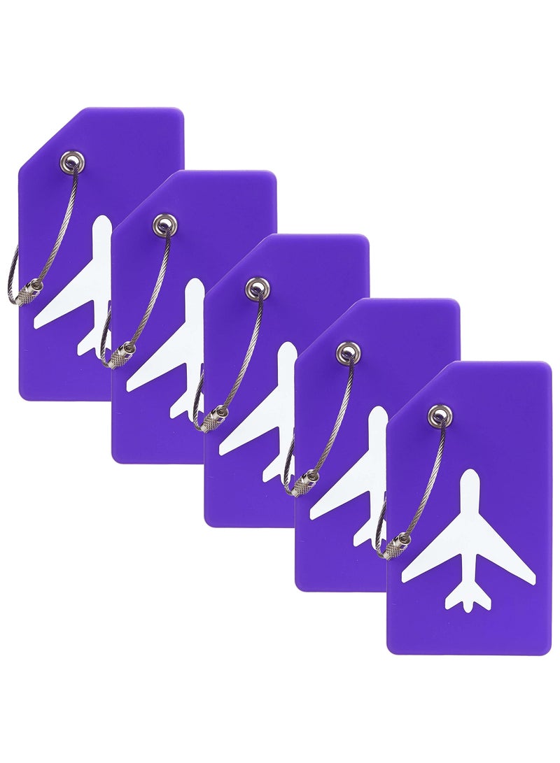 5 Pack Silicone Luggage Tag, With Name ID Card Quickly Spot Luggage Suitcase, Anti-lost Tag