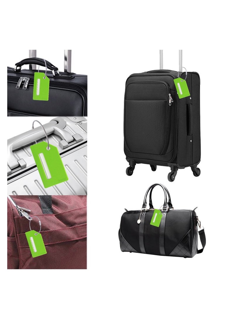 5 Pack Silicone Luggage Tag, With Name ID Card Quickly Spot Luggage Suitcase, Anti-lost Tag, Green