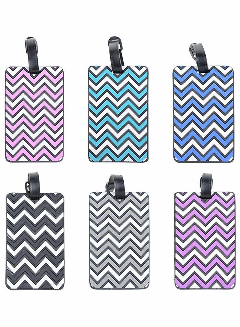 6 Pack Luggage Tags, Funny Unique Privacy Protection Travel Baggage Bag Tags Suitcase Identify Labels Set, Luggage Tags with Name ID Card, Travel Accessories (Mixed Colors)