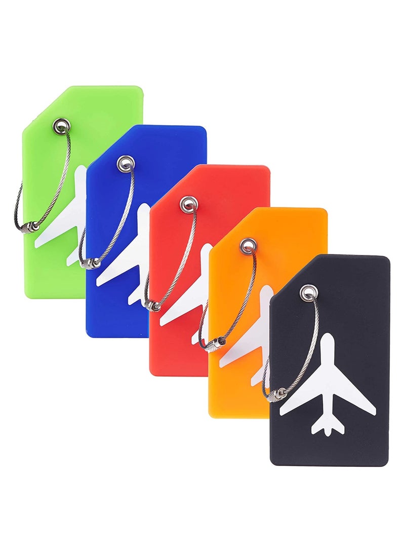 5 Pack Silicone Luggage Tag, With Name ID Card Quickly Spot Luggage Suitcase, Anti-lost Tag