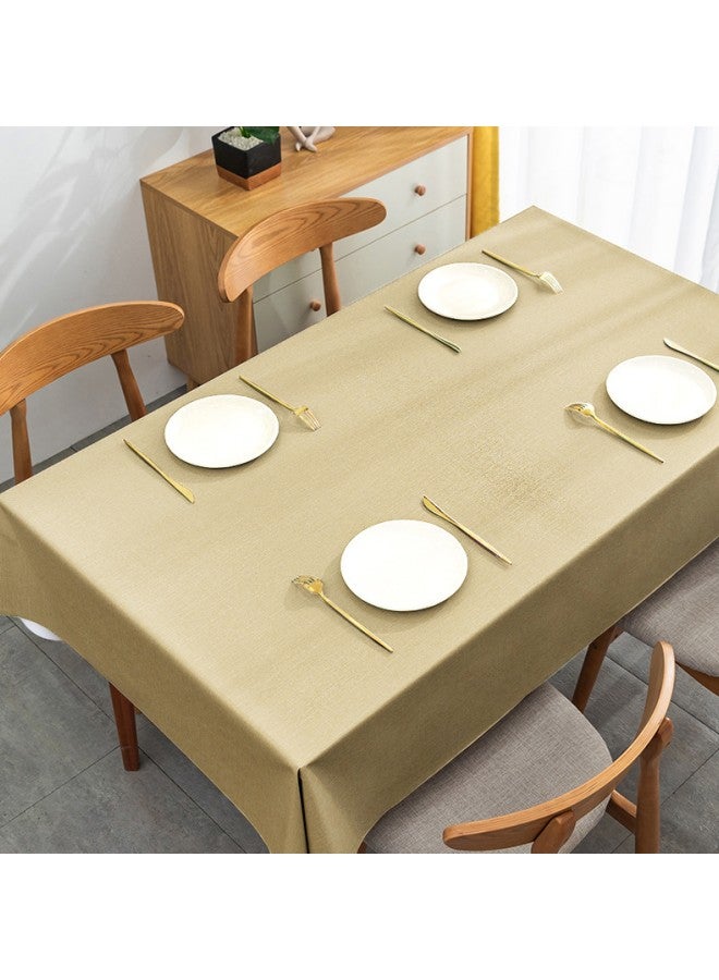 140 x 180 cm Rectangular Table PVC Tablecloth, Waterproof and Oil-proof Tablecloth Cover, Suitable for Home Kitchen Banquet No-wash Anti-scalding Table Skirt (Yellow)