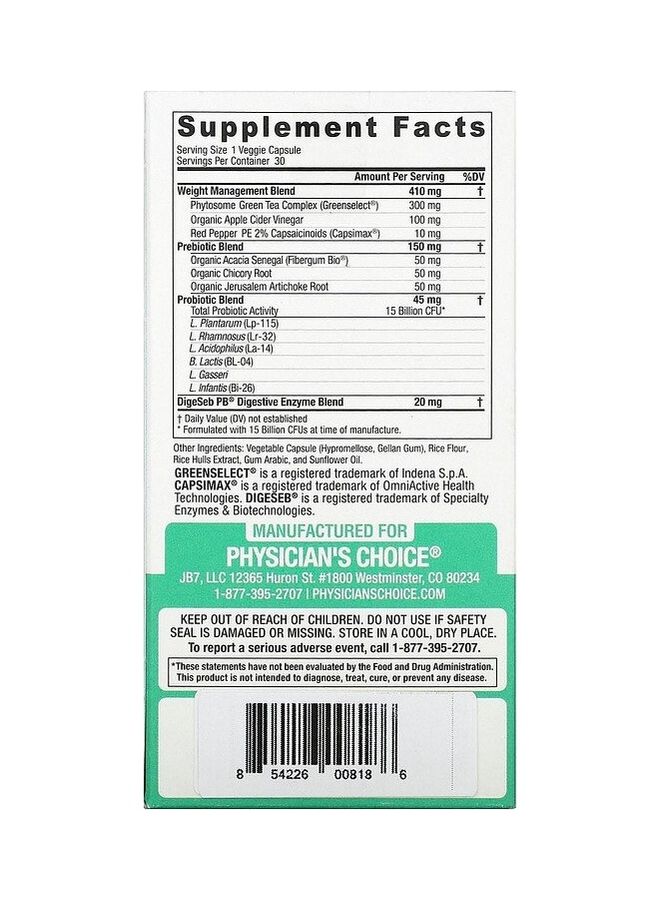 Thin 30 Probiotic Capsules