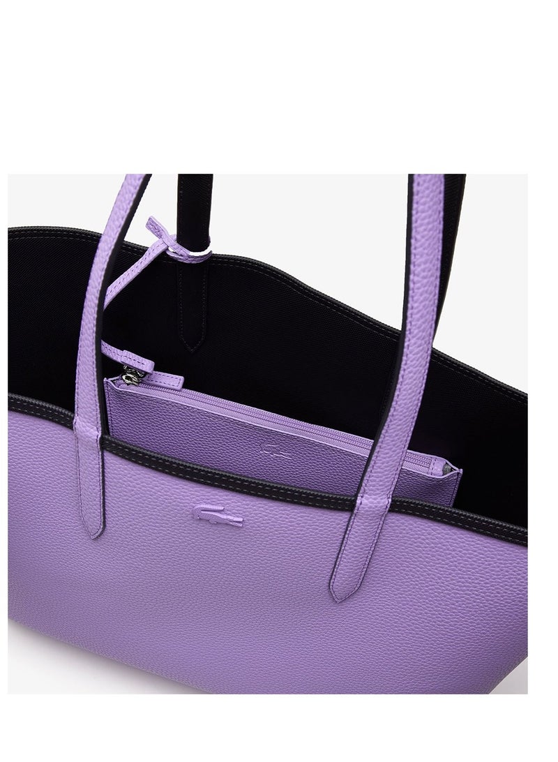 Women's Anna Large Capacity Reversible Two-color Handbag, Shoulder Bag Black/Taro Purple