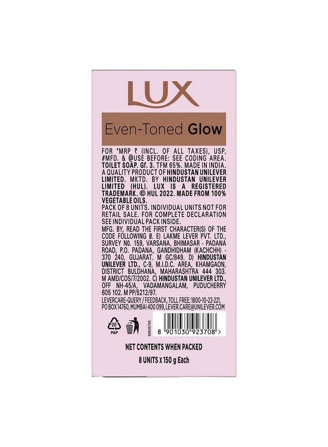 Even-Toned Glow Bathing Soap Infused With Rose & E For Superior Glow Offer Pack Of 8 X 150G