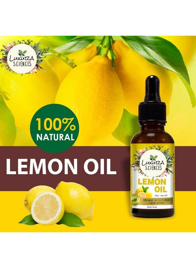 Organic Lemon Essential Oil For Skinhair And Body (100% Pure & Natural Undiluted) Therapeutic Grade Perfect For Aromatherapy Relaxation Skin Therapy & More! 30Ml