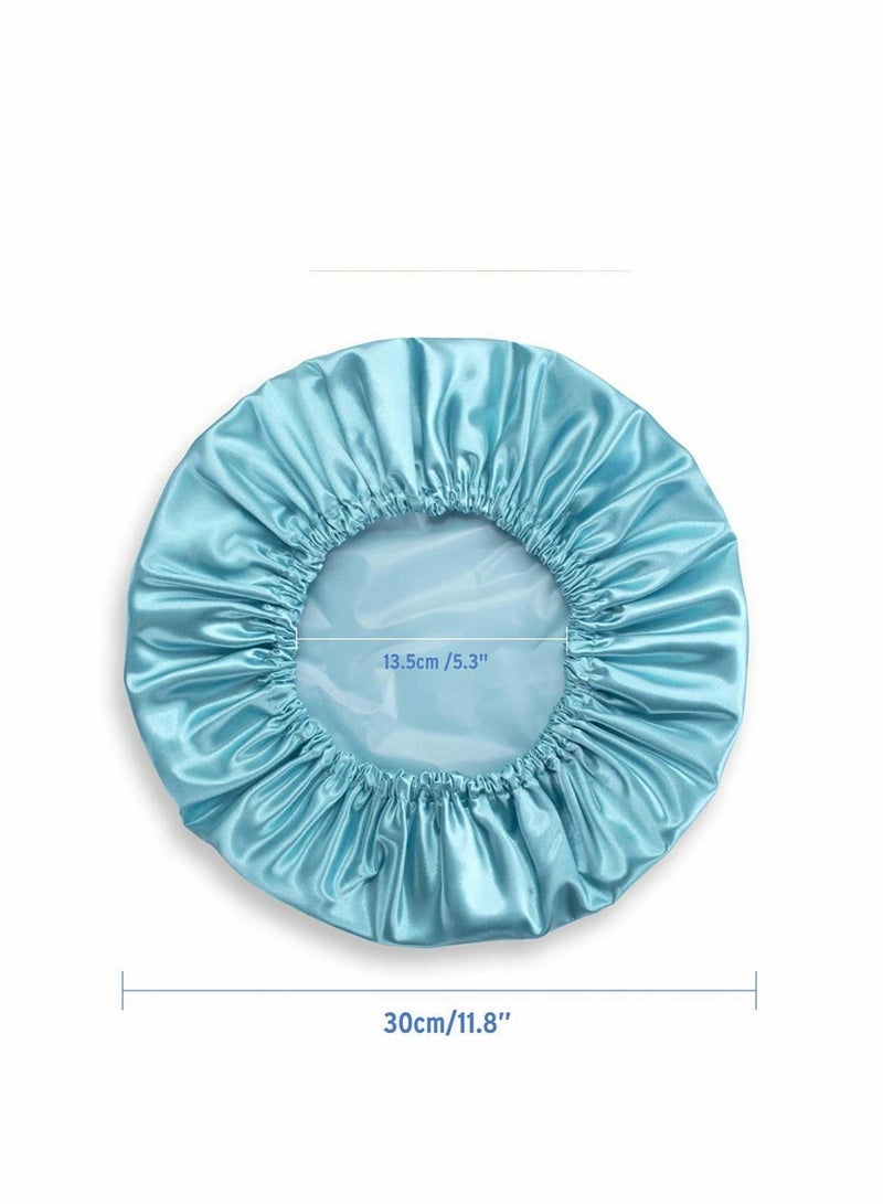4 Pack Shower Cap, 4 Pack Luxury Shower Cap Waterproof & Double Layer Reusable Bath Shower Cap for Women Spa, Hair Salon, Home Hotel Travel Use