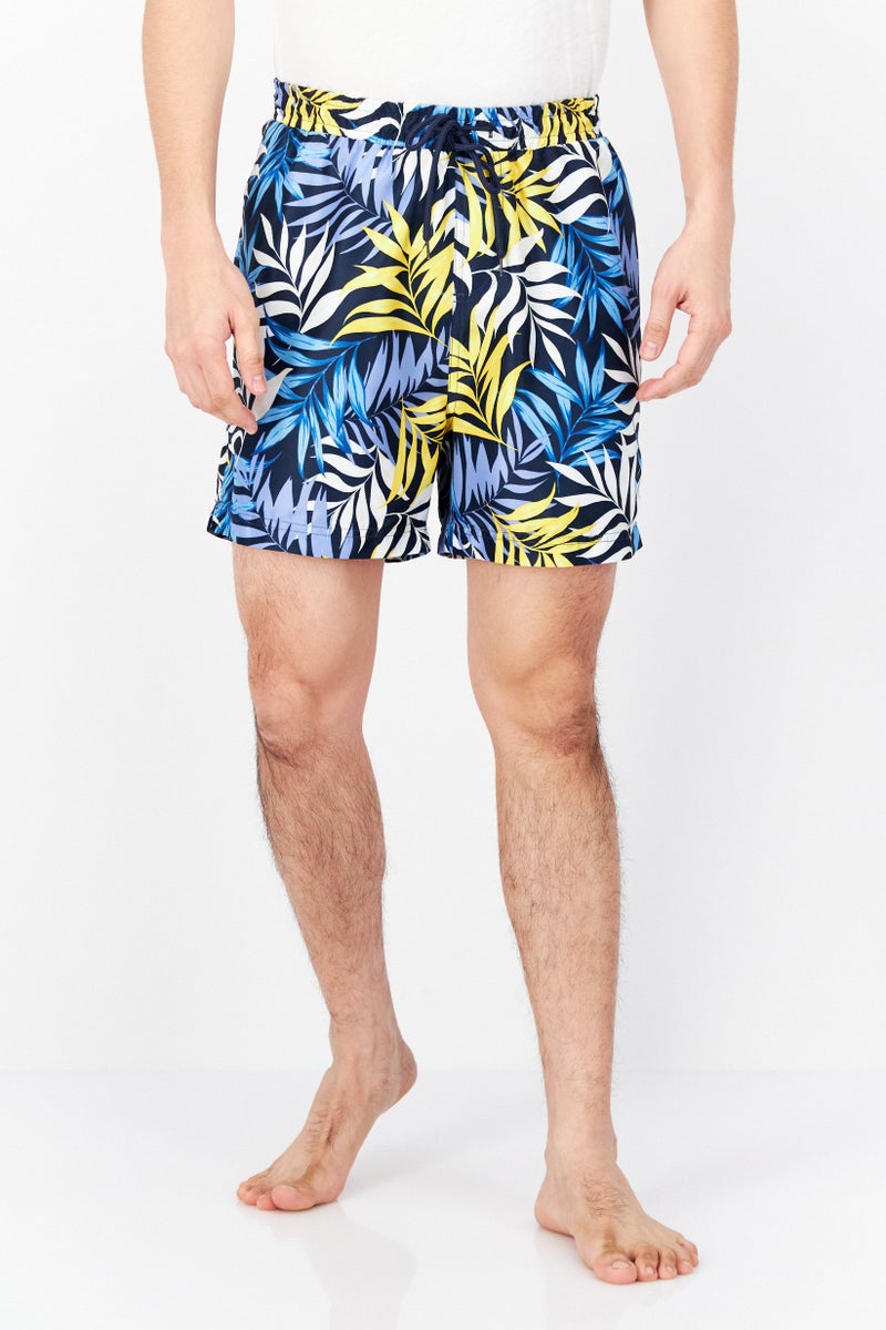 Men Allover Print Board Shorts, Blue Combo