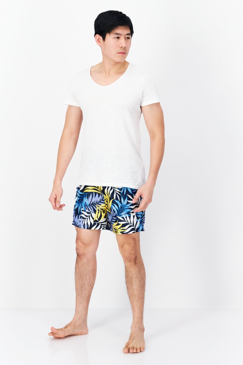 Men Allover Print Board Shorts, Blue Combo