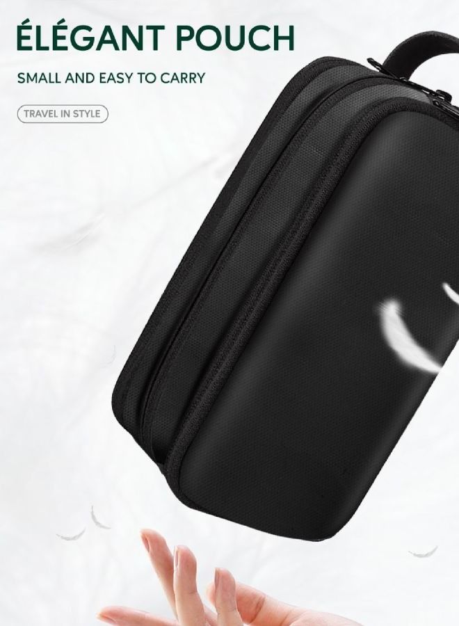 Elegant Pouch Travel In Style, Luxurious, Top Grade Material, Waterproof And Quick-Dry interior And Coating, Shock Resistance To Fall Off, Multifunctional Storage with Multi Pockets - Black