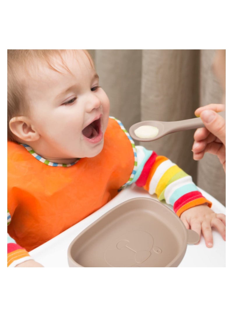 Suction Baby Plate and Bowl Set with Fork Spoon Silicone Baby Led Weaning Supplies for Toddler Self Feeding BPA Free Dishwasher and Microwave Safe