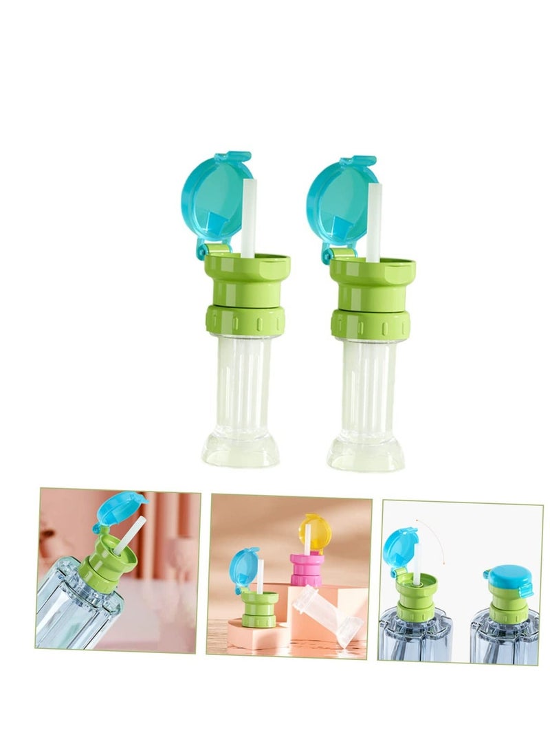 Silicone Straw Child Straw Cover Spill Proof Water Bottle with Sippy Lid and Soda Caps for Babies and Kids to Drink Water Silicone Hose Design Develop a Habit of drinking water Clear 2 pcs