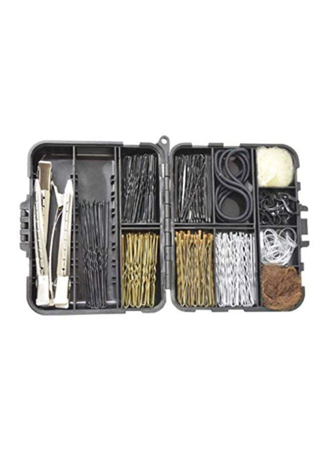 200-Piece Hair Accessory Set Black/Gold/White