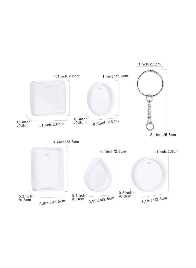 Silicone Resin Molds 20 Pcs for Jewelry Casting with Keychain Rings DIY Crafts Making or Homemade Kits Beginners