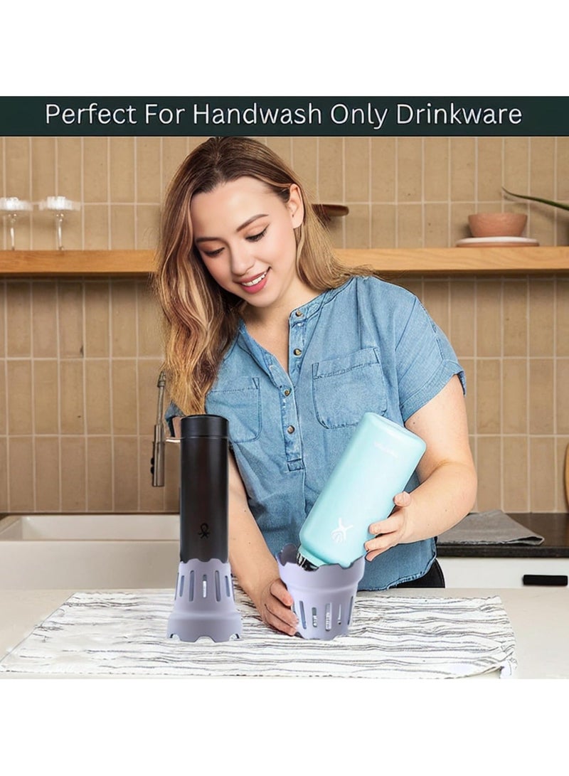 2 Piece Water Bottle Drying Rack, For Faster Drying, Drinking Glass And Sports Bottle Drainer Stand