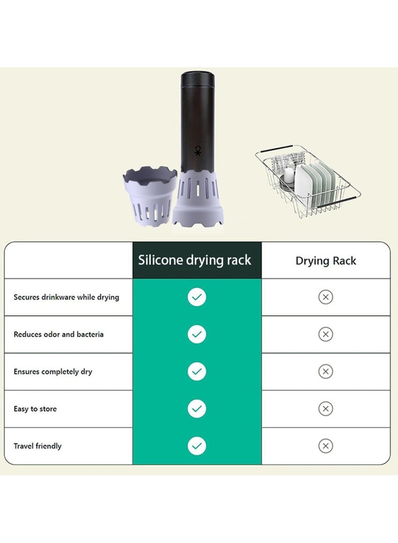 2 Piece Water Bottle Drying Rack, For Faster Drying, Drinking Glass And Sports Bottle Drainer Stand