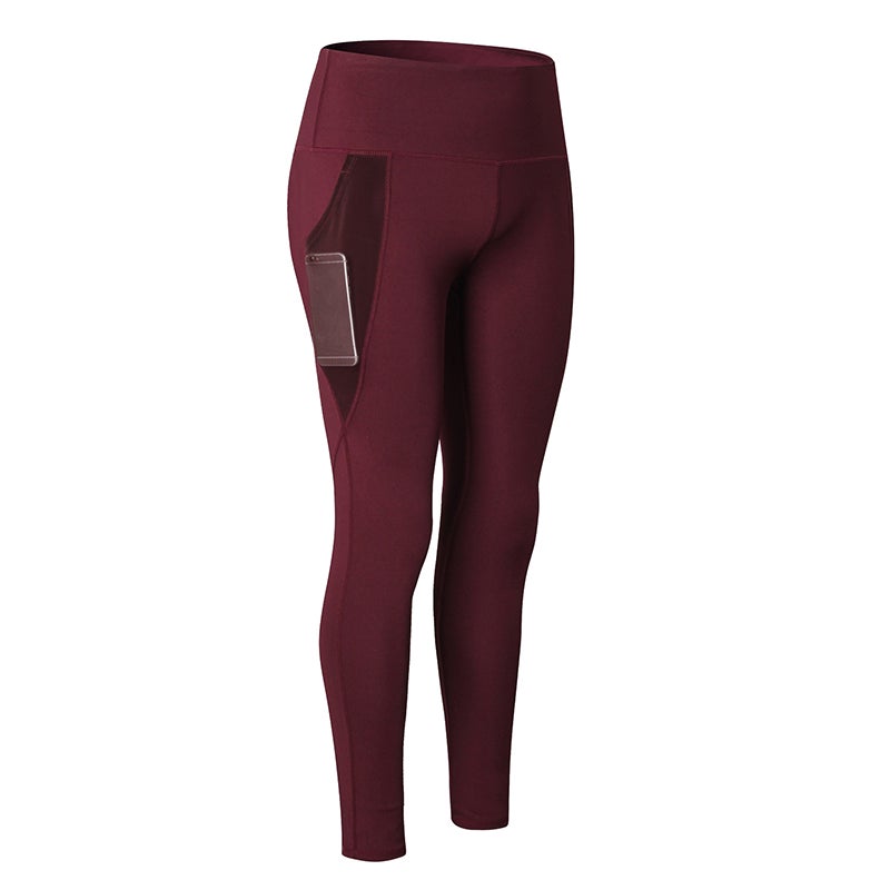 High Waist Yoga Leggings Burgundy