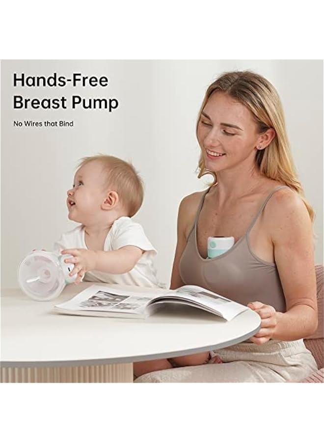 Double Wearable Electric Hands-Free Breast Pumps With 2 Modes, 9 Levels, Lcd Display, Memory Function, Rechargeable With Massage And Pumping Mode, 24Mm, Green