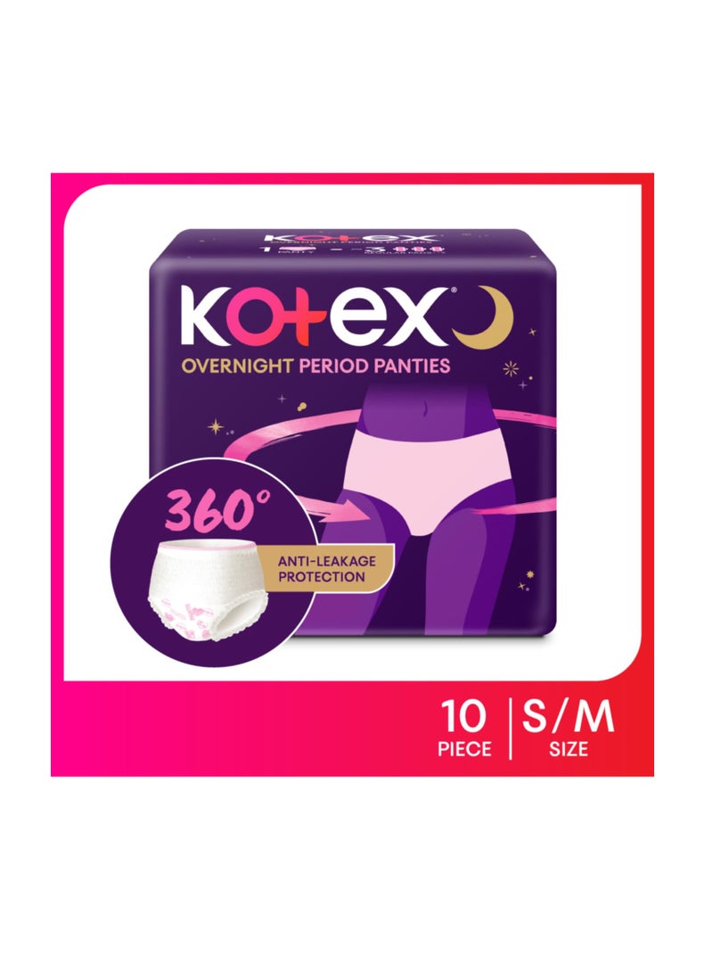 Kotex Overnight Period Panties (Small/Medium size, pack of 10