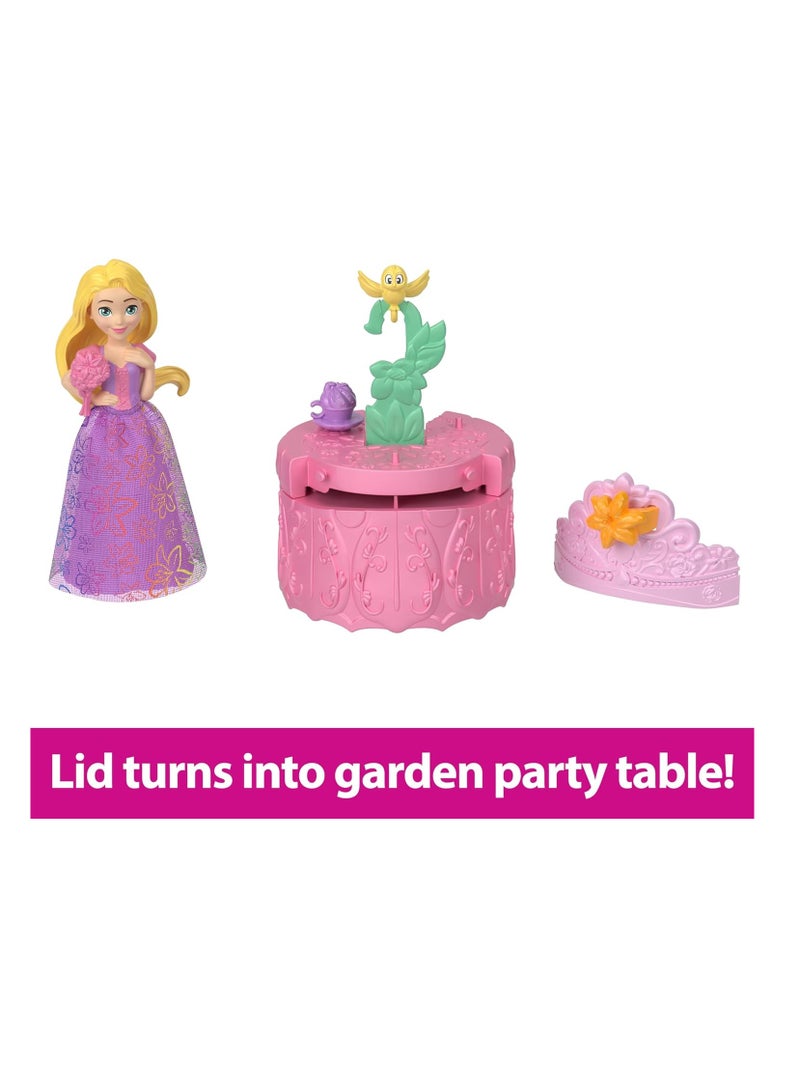 Disney Princess Toys, Small Doll Royal Color Reveal with 6 Surprises Including Scented Ring & 4 Accessories, Garden Party Series 1Piece (Dolls May Vary)