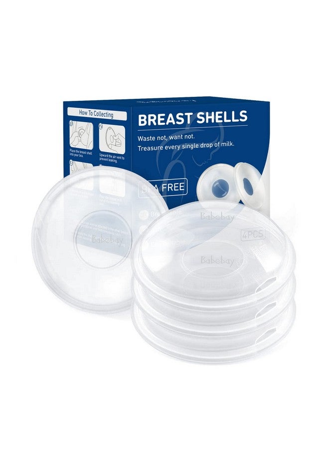 Breast Shells, 4 Pack Nursing Cups, Milk Saver, Protect Sore Nipples For Breastfeeding, Collect Breastmilk Leaks For Nursing Moms, Soft And Flexible Silicone Material, Reusable