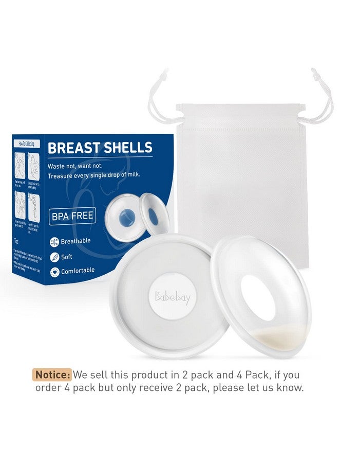 Breast Shells, 4 Pack Nursing Cups, Milk Saver, Protect Sore Nipples For Breastfeeding, Collect Breastmilk Leaks For Nursing Moms, Soft And Flexible Silicone Material, Reusable