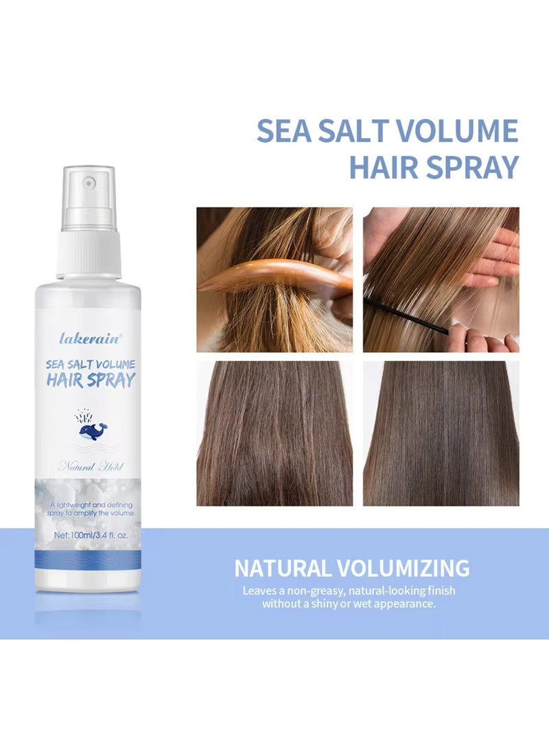 100ml Sea Salt Volume Hair Spray Sea Salt Spray for Hair Men and Women Beach Wave Spray Increase Hair Shine Subtle Hold and Natural Shine Hair Volumizing Spray Hair Styling for Texture and Thickness Saltwater Spray