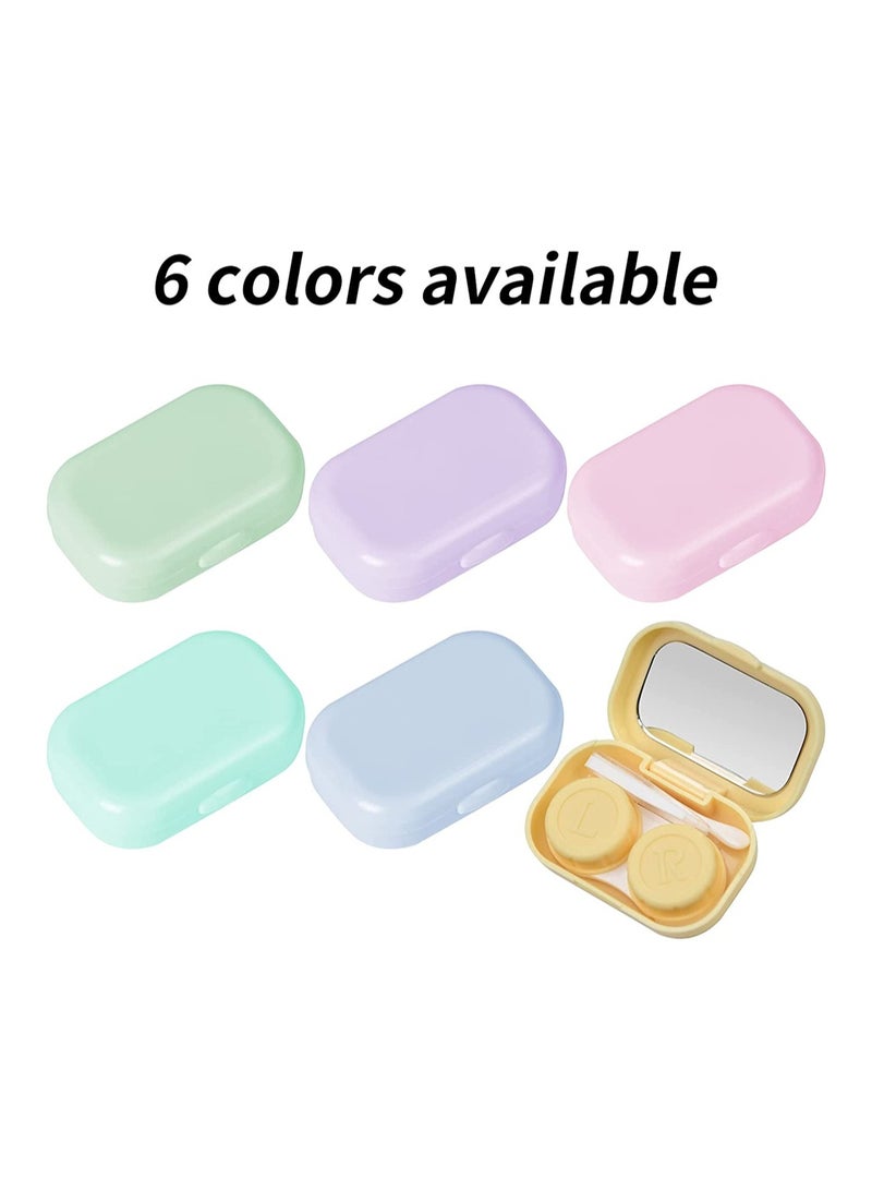 6 Pack Contact Lens Case with Mirror Contact Lens Container with L and R Caps
