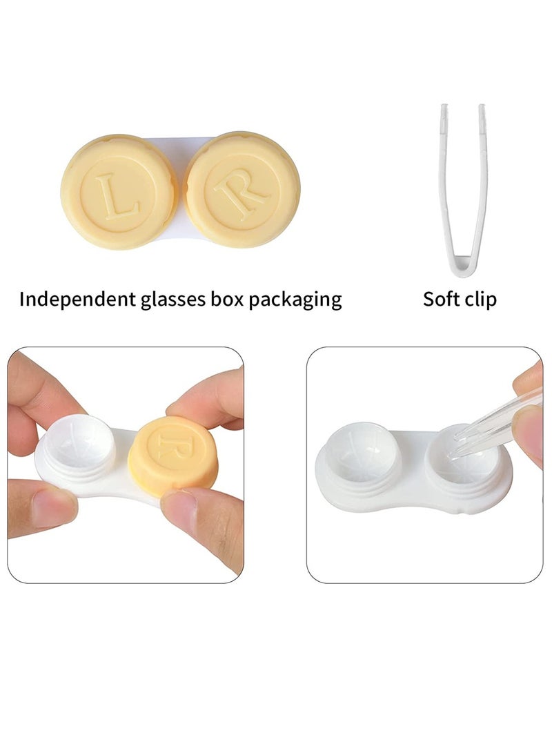 6 Pack Contact Lens Case with Mirror Contact Lens Container with L and R Caps