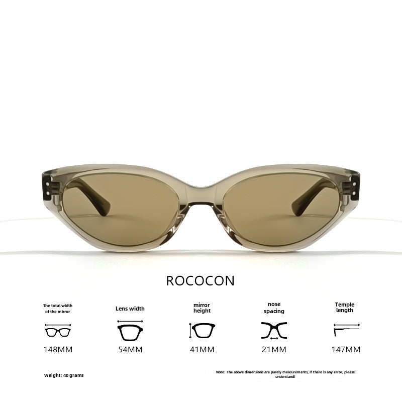 GM Cat Eye Sunglasses UV Protective Unisex Transparent Brown