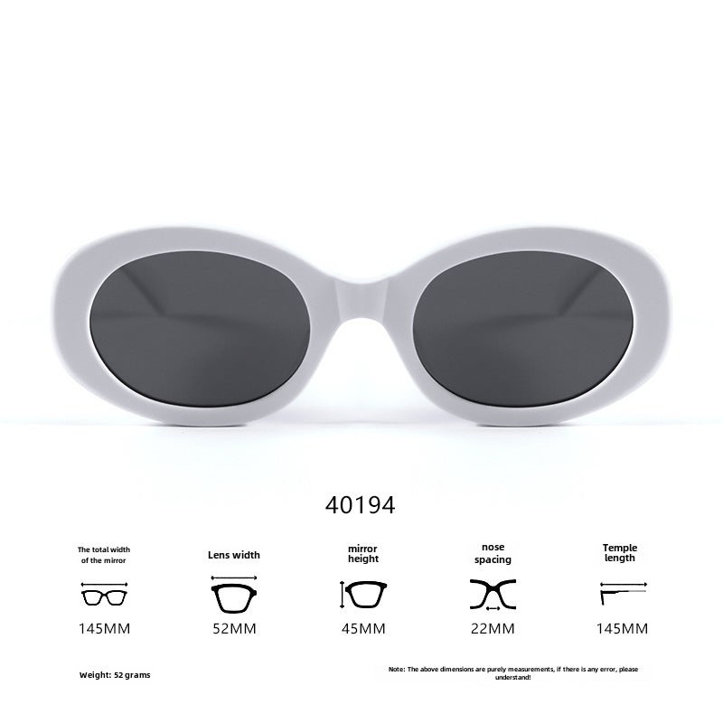 New Arc de Triomphe CL40194U Oval Fashion Sunglasses UV400White White