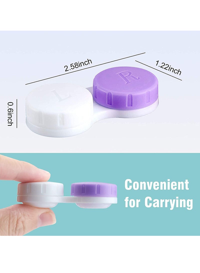 Contact Lens Case12PCS, Box Left/Right Eyes Holder Container, Outdoor Mini Soak Storage Kit for Travel&Home