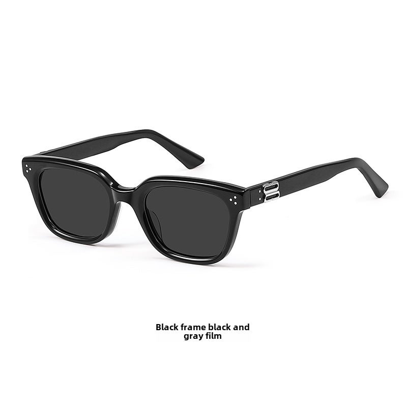 Floral Youth Inspired GM Sunglasses UV Protection Square Frameblack frame black gray sheet black frame black gray sheet