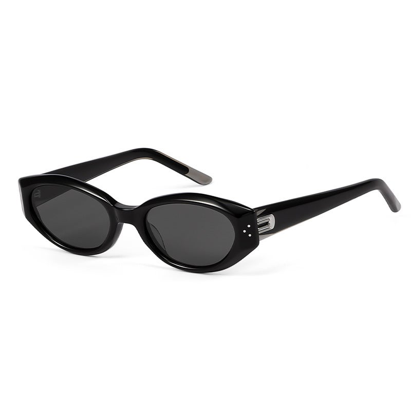 GM Cat-Eye Narrow Frame Sunglasses UV ProtectionDADA-Black Frame Black Grey DADA-Black Frame Black Grey