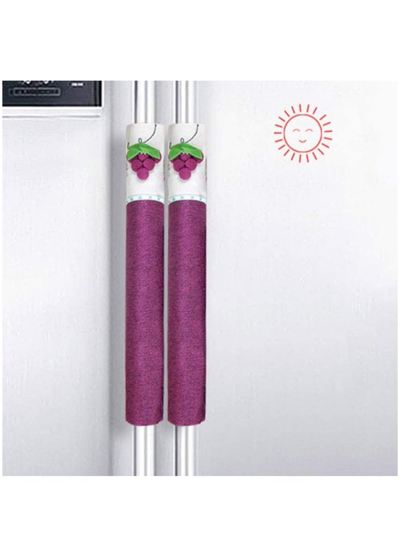 Refrigerator Door Handle Covers, 2Pcs Washable Kitchen Appliance Covers Decorative Grapes Refrigerator Microwave Oven Door Handle Covers Protector