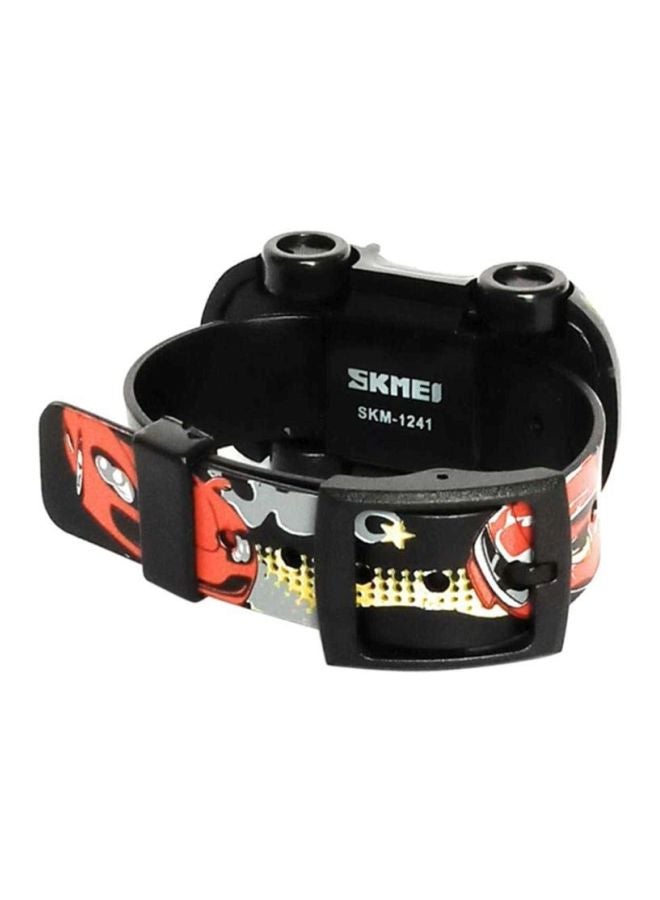Boys' PVC Digital Watch 1241 - 28 mm - Black/Red/White