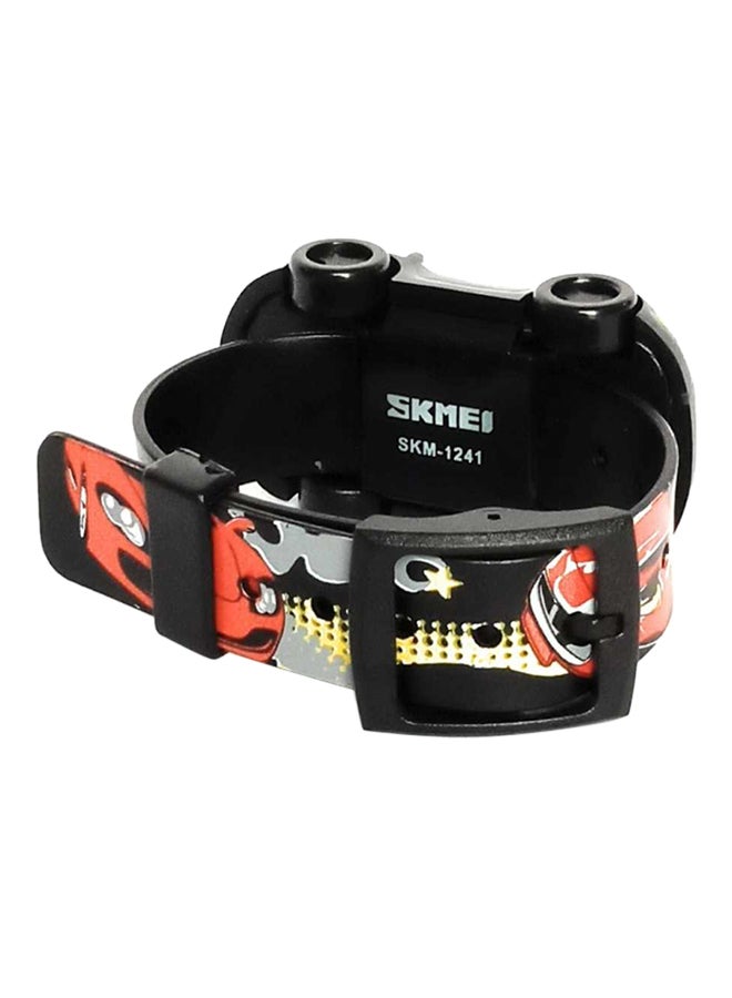 Boys' PVC Digital Watch 1241 - 28 mm - Black/Red/White