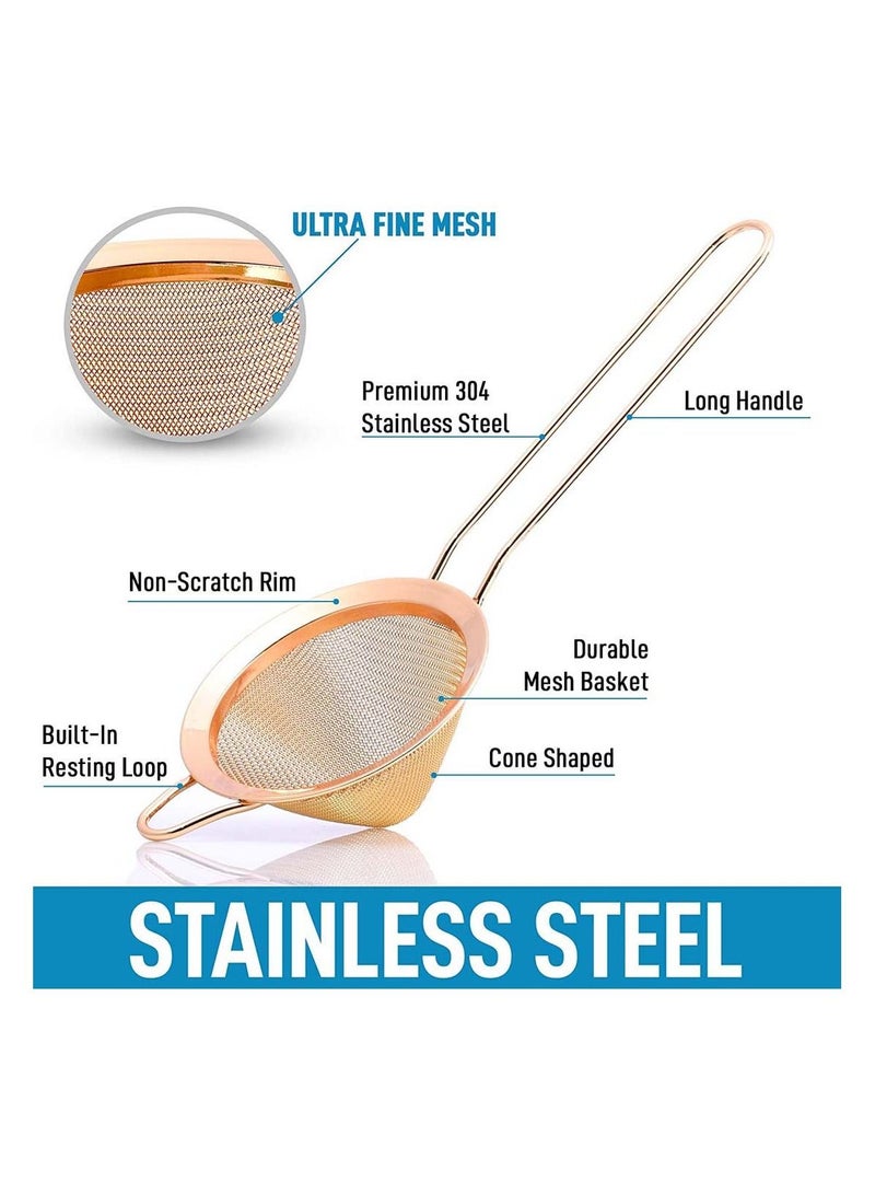 Fine Mesh Strainer Stainless Steel Small Strainer Effective Cone Shaped Strainer For Tea Herbs Coffee Drinks  Fine Mesh Strainer That Is Rust Proof Great As A Tea Strainer