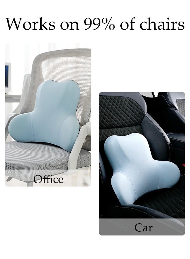 Lumbar Support Pillow for Office Car Back Support Pillow with Memory Foam Pad Back Cushion for Back Pain Relief Improve Posture Cushion