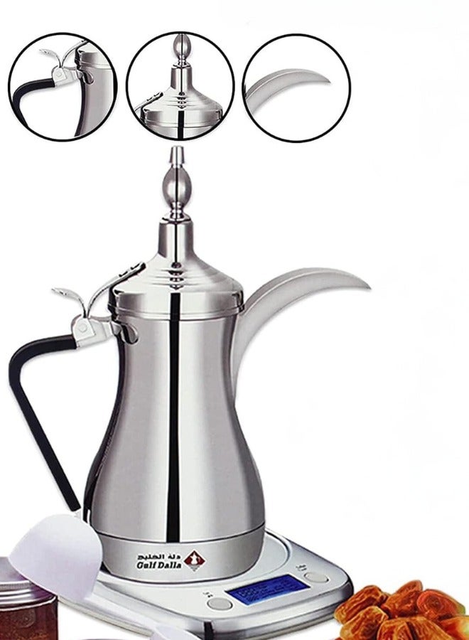 Gulf Dalla - Electric Coffee and Tea Maker Machine (1000ml, Silver)