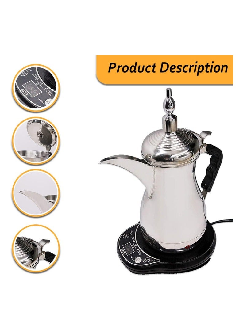 Gulf Dalla - Electric Coffee and Tea Maker Machine (1000ml, Silver)