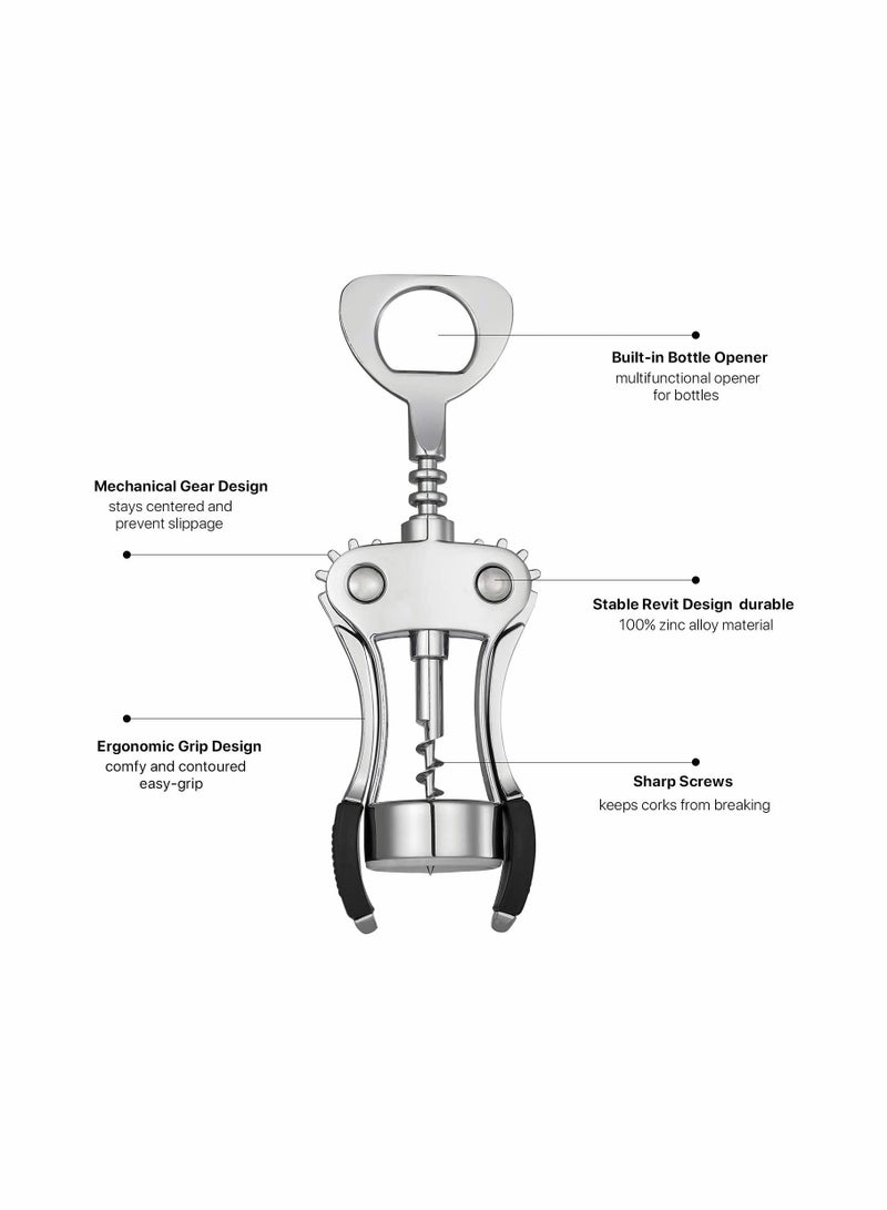 Bottle Opener, Zinc Alloy Premium Wing Corkscrew bottle Bottle Opener with Multifunctional Bottles Opener Upgrade