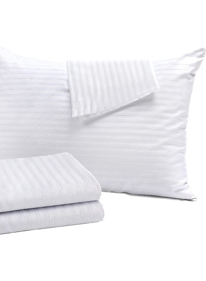 Niagara 4 Pack Standard Pillow Protectors with Zipper, Soft Quiet Cotton Sateen, Effective Dust Protection, Stay in Place Pillow Covers, Ideal for Home, Guests, Rentals (20x26 Inches)