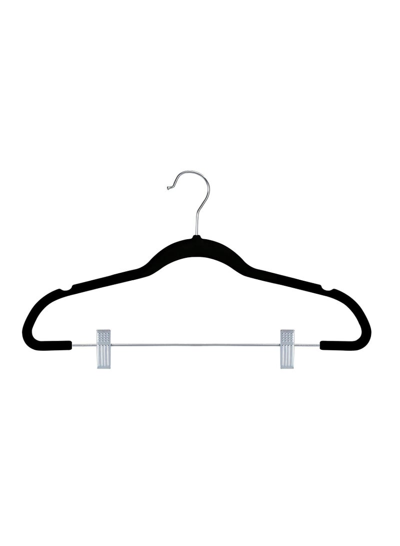 Non-Slip Velvet Hangers - Suit Hangers (20 Pack) Ultra Thin Space Saving 360 Degree Swivel Hook Clothes Hangers Hold Up-to 10 Lbs, for Coats, Jackets, Pants, Dress Clothe- Metal CLip 20pcs Beige