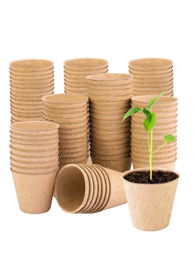 Peat Pots Seed Starter Eco-Friendly Enhance Aeration with Plant Tags for Home Plant Starters Biodegradable Seedling Peat Pots for Plants Seed Starter, Indoor Planting Cups for Seedlings