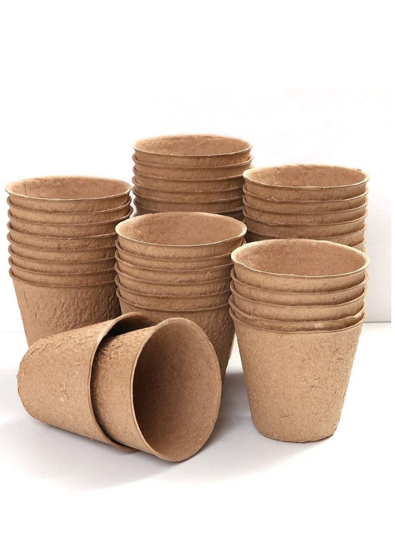 Peat Pots Seed Starter Eco-Friendly Enhance Aeration with Plant Tags for Home Plant Starters Biodegradable Seedling Peat Pots for Plants Seed Starter, Indoor Planting Cups for Seedlings